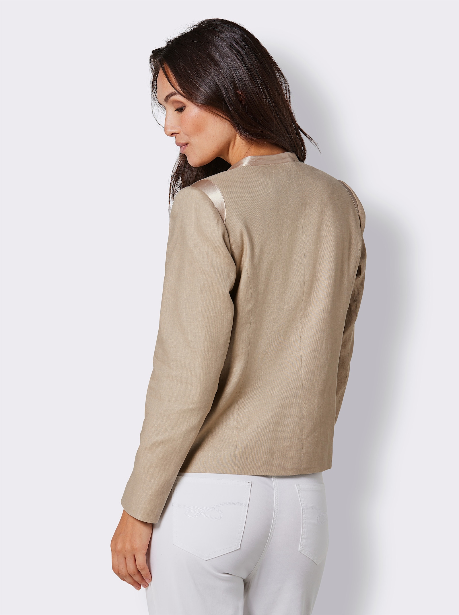 CREATION L PREMIUM Leinenblazer mit Viskose-Futter - beige