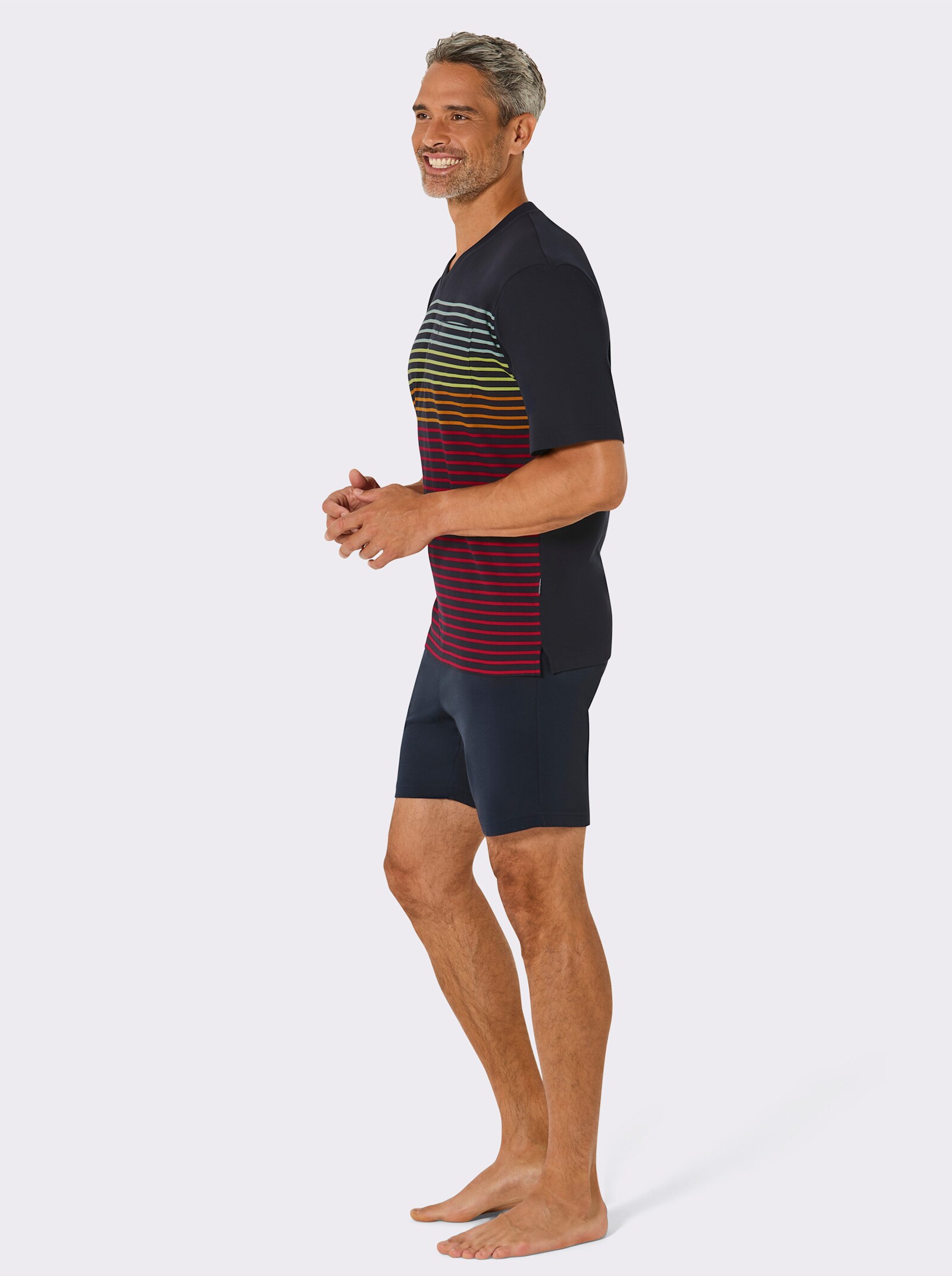 Hajo Shorty mit Ringelmuster - marine-rot-gestreift
