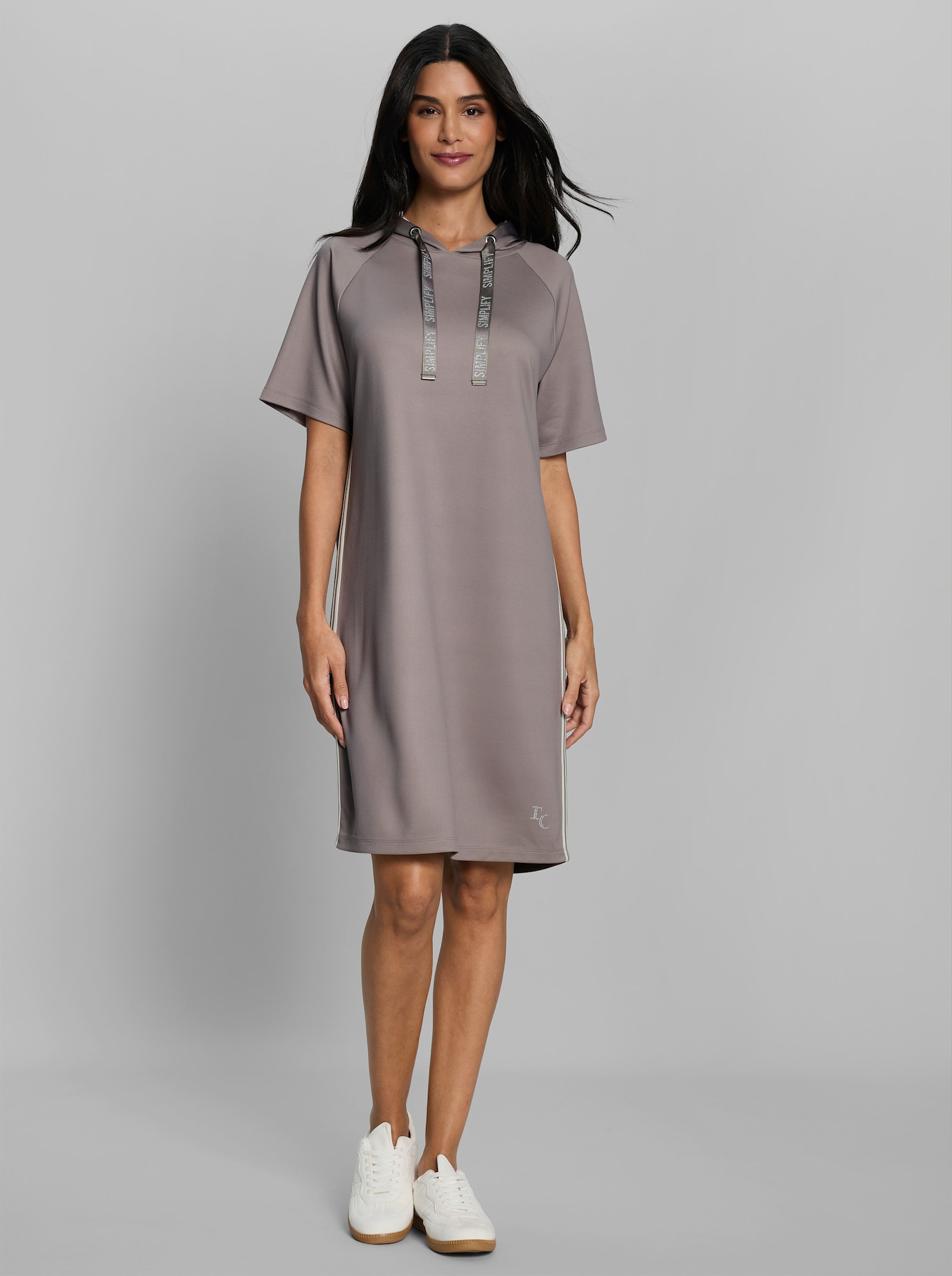 heine Sweatkleid mit Glitzer-Details - taupe