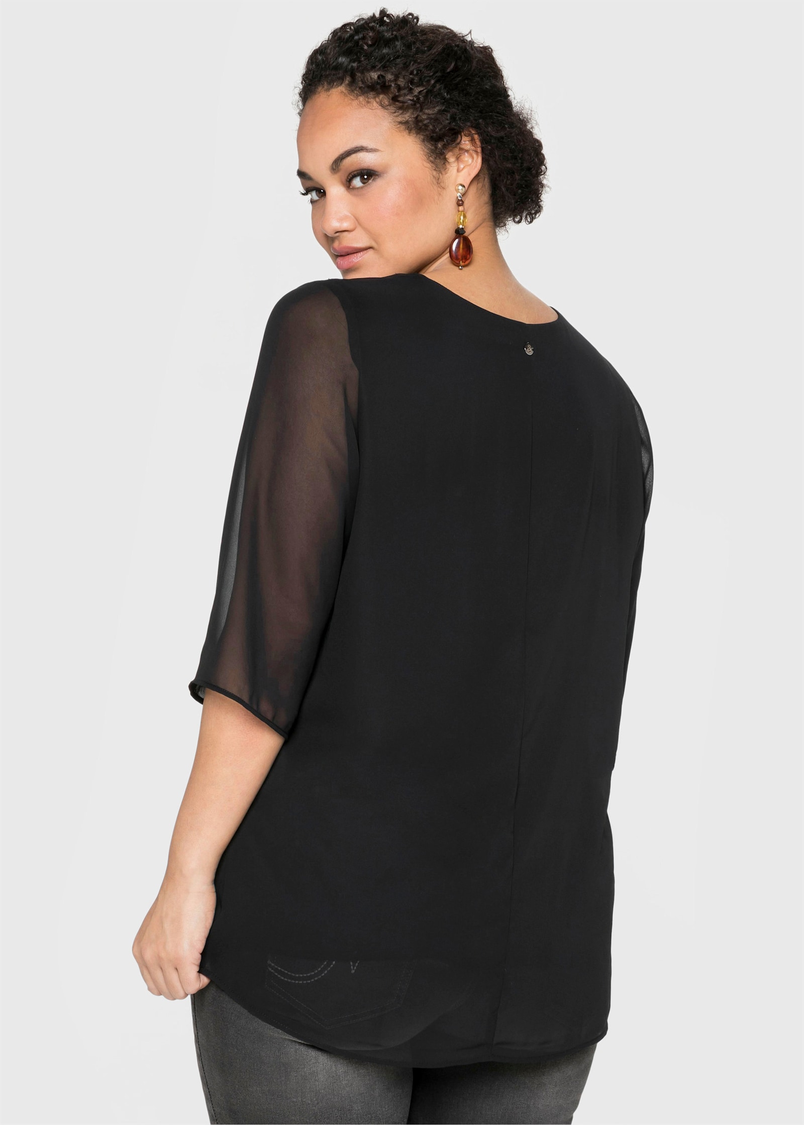 sheego Tunika im Lagenlook - schwarz