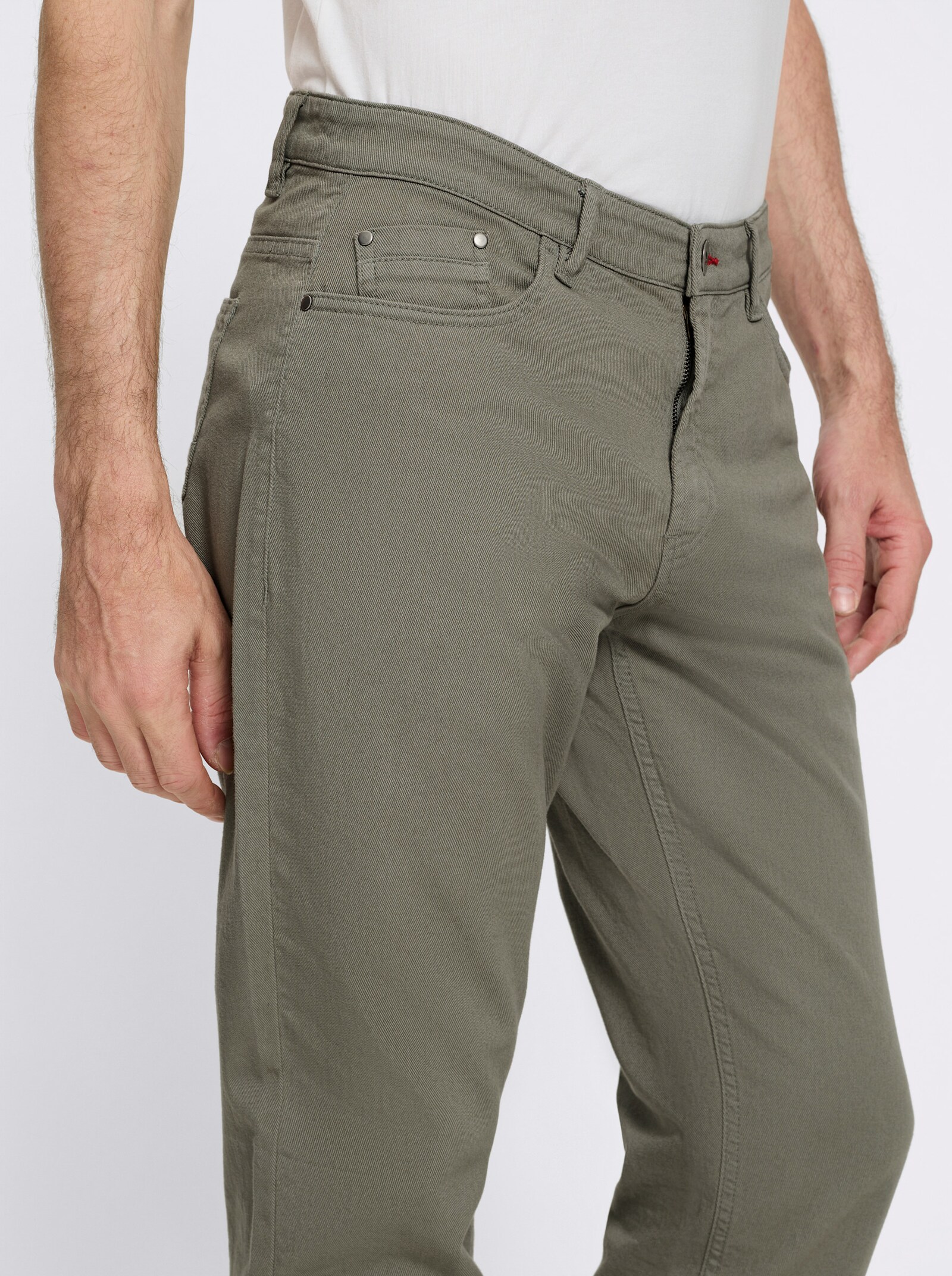 Marco Donati 5-Pocket-Hose mit Stretch-Anteil - khaki