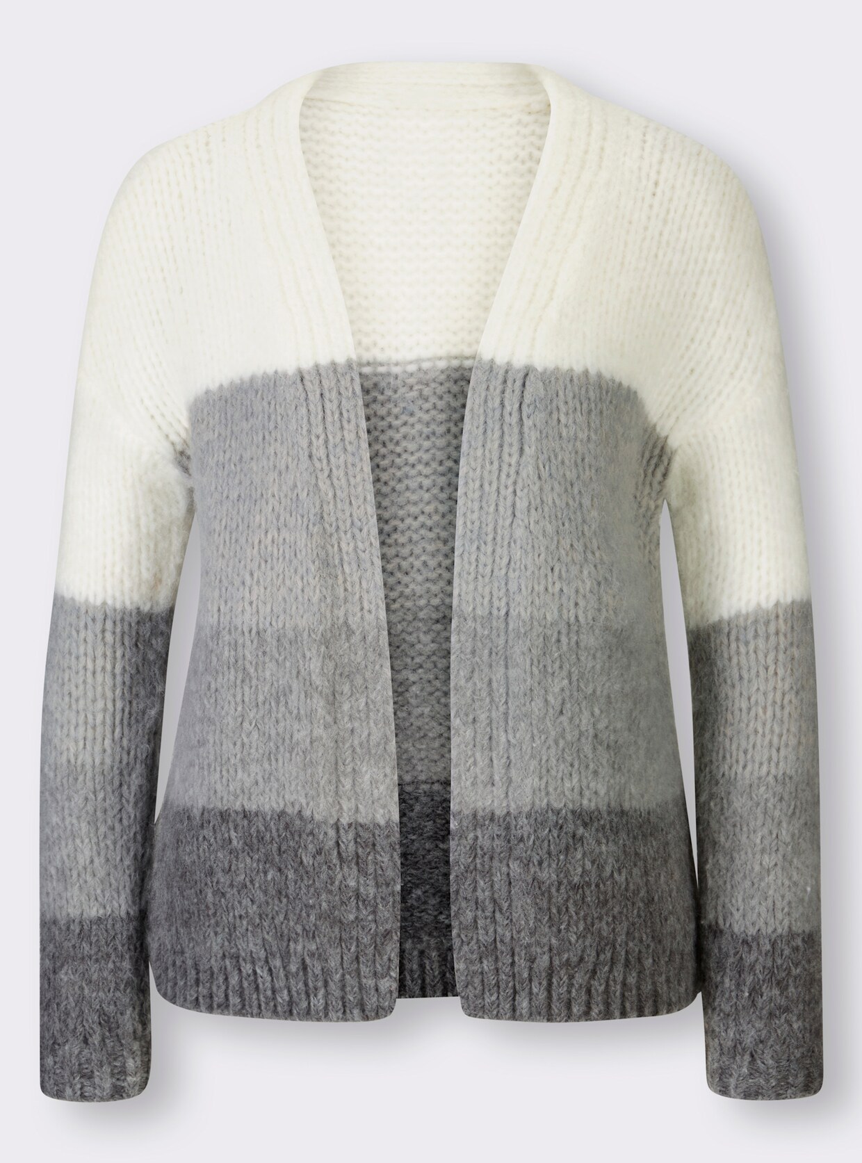 heine Cardigan - ecru-grau-meliert