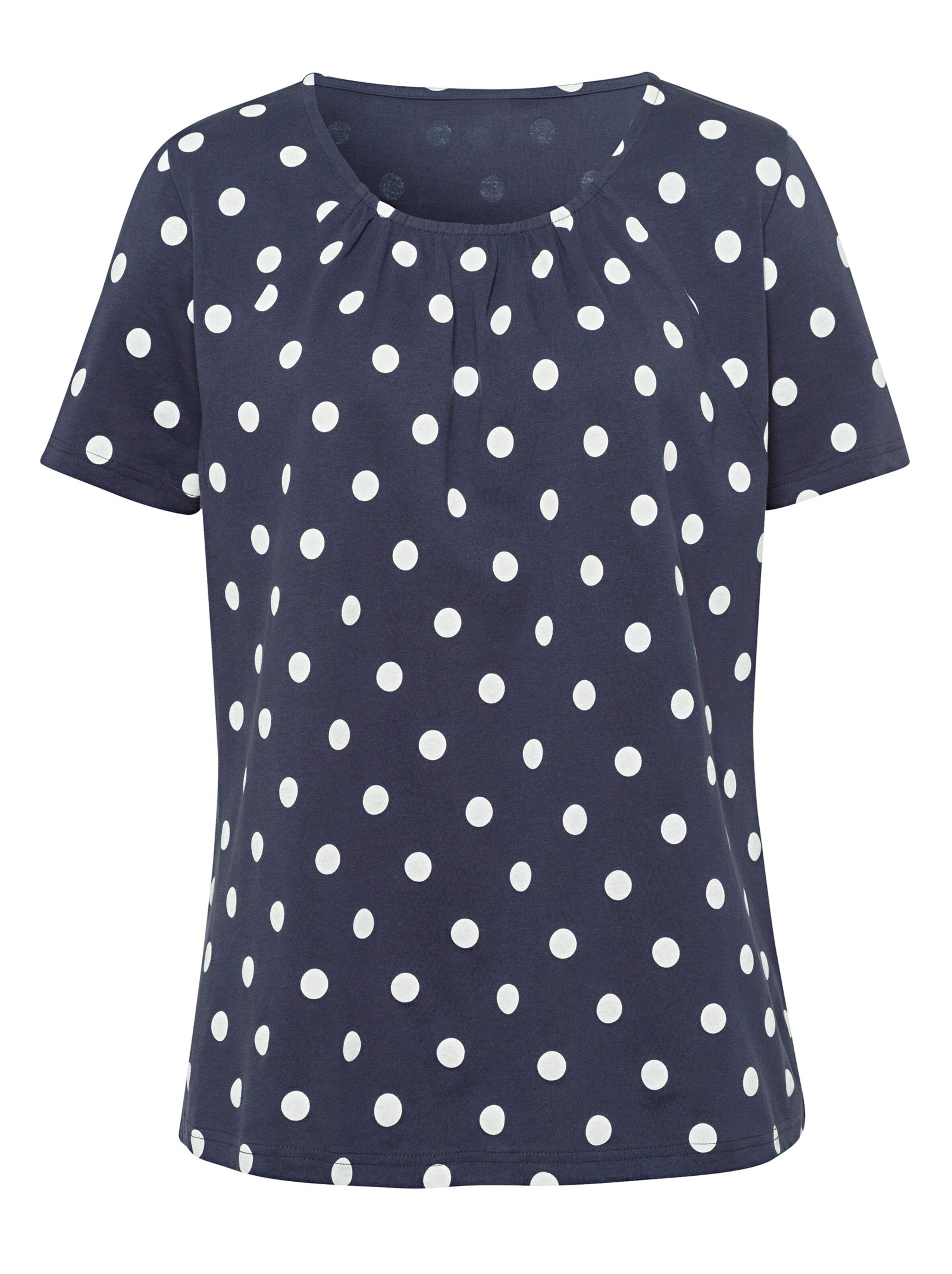 Shirt - marine-weiß-getupft