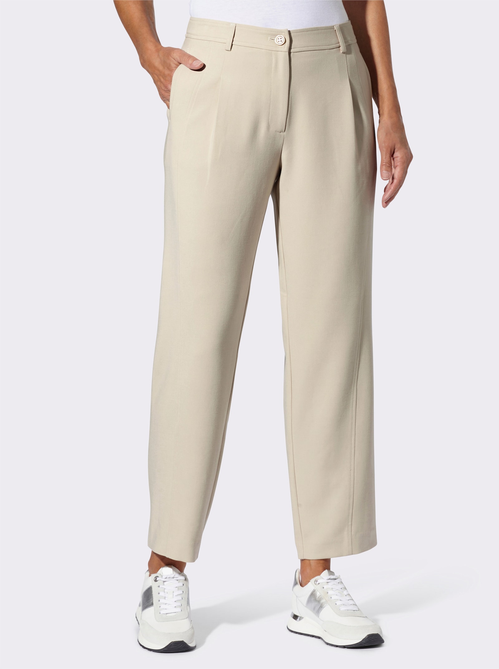 Hose mit Bundfalten - sand