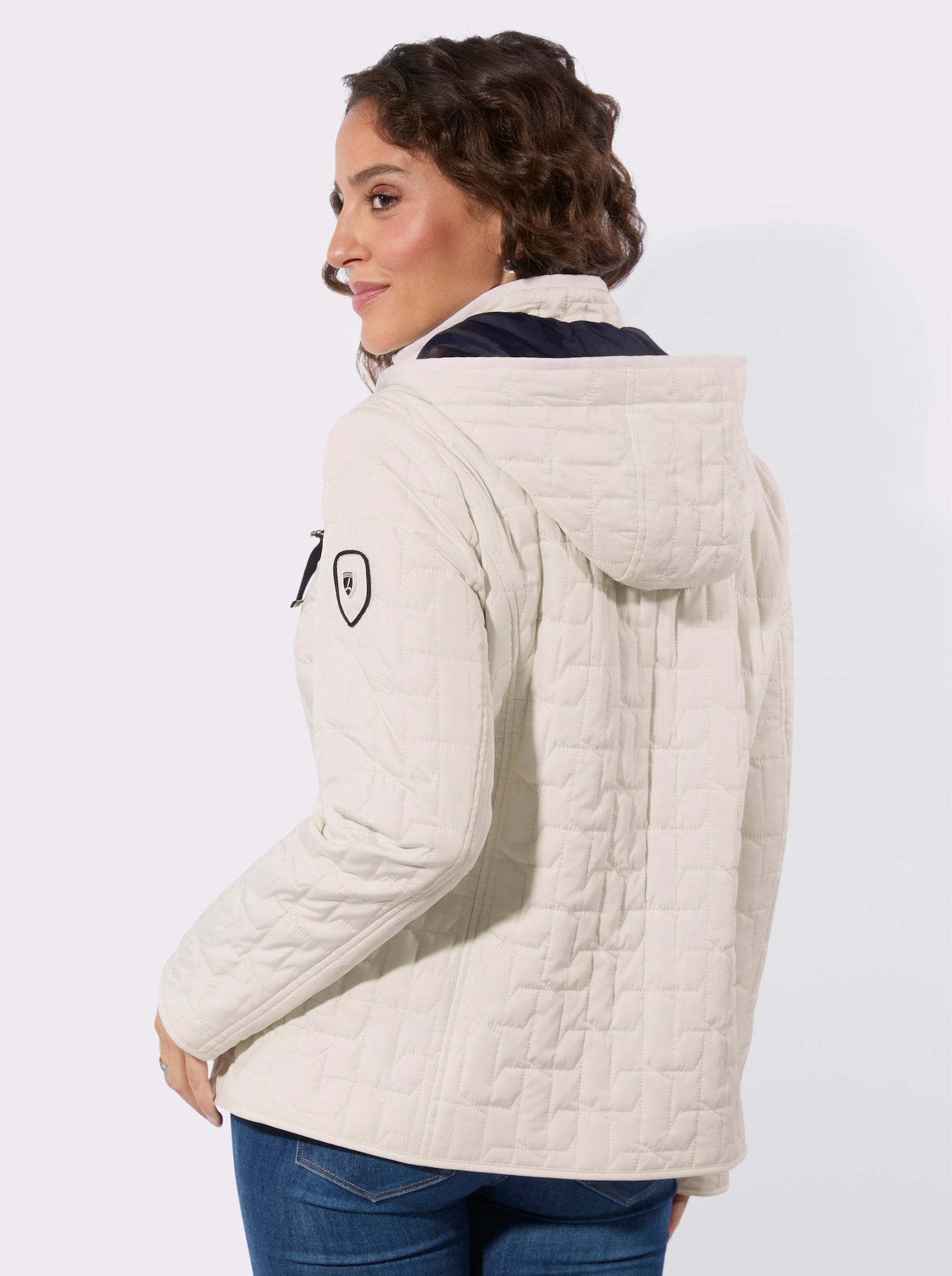 Steppjacke mit Reissverschluss-Taschen - champagner