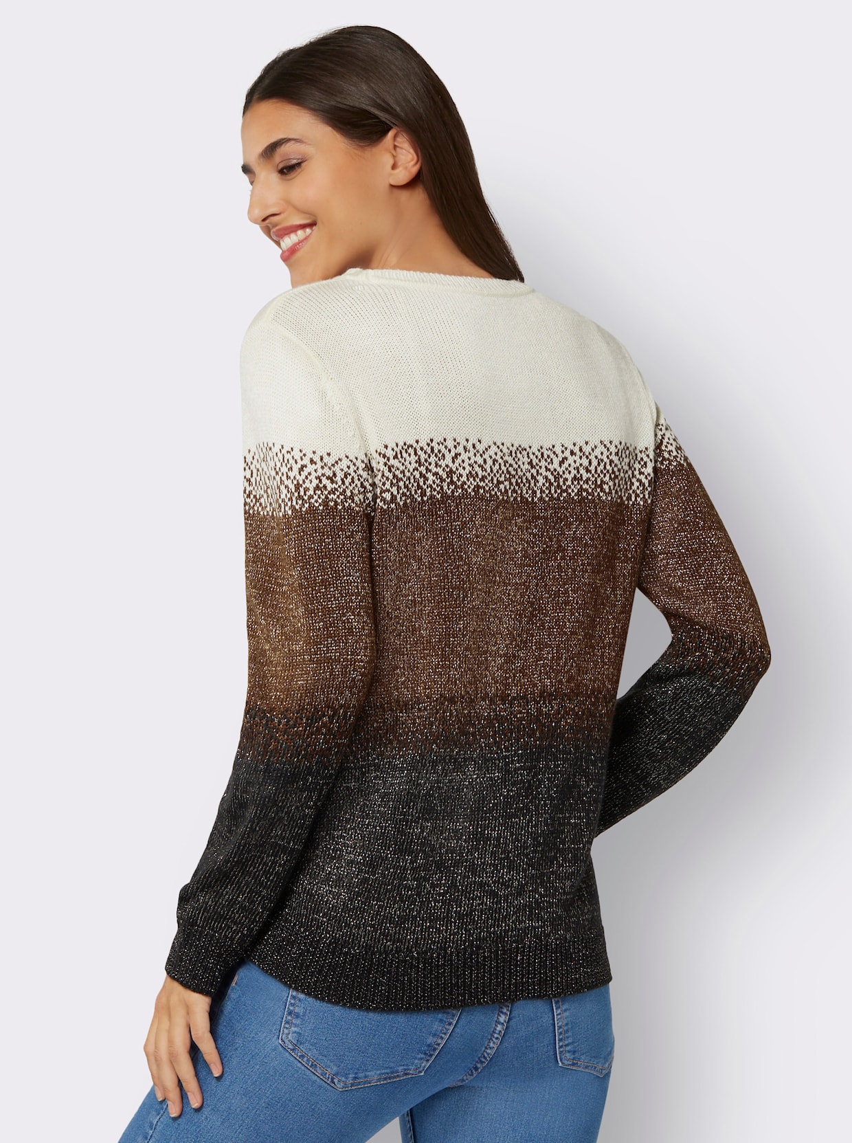 Pullover - schwarz-braun-gemustert
