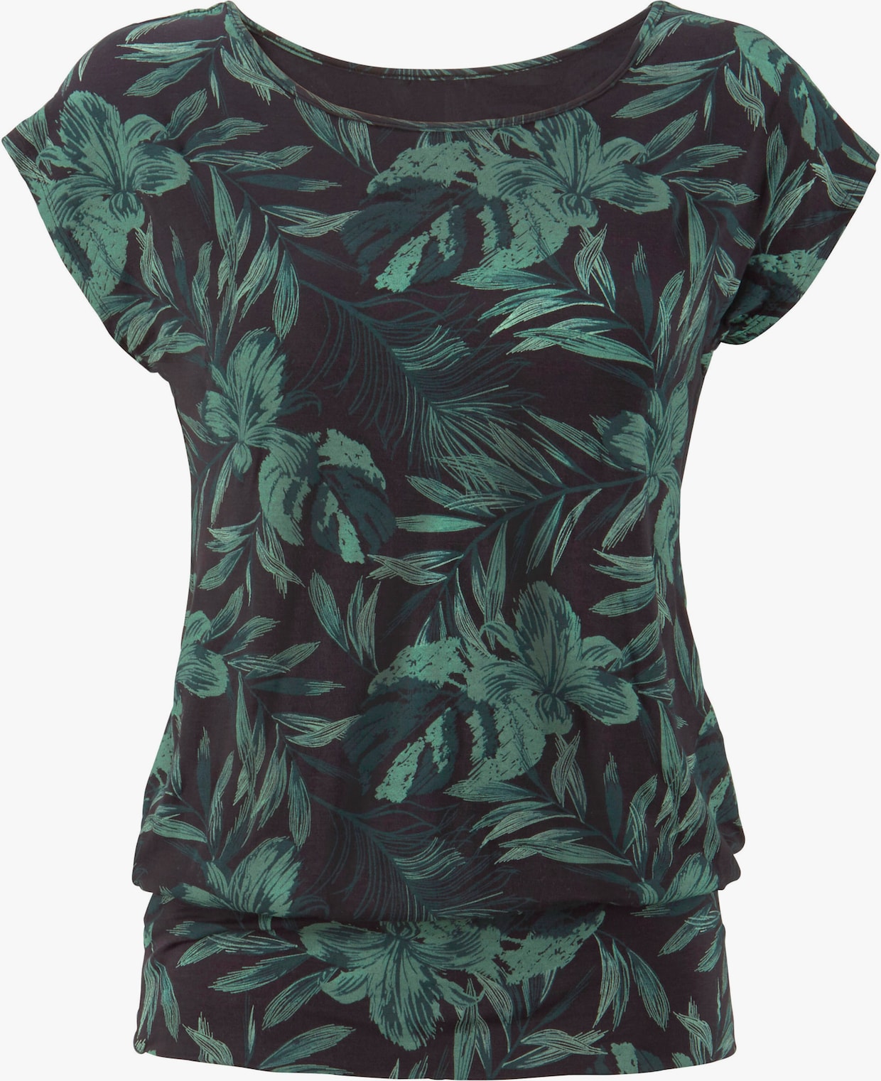 LASCANA Lang shirt - zwart/groen