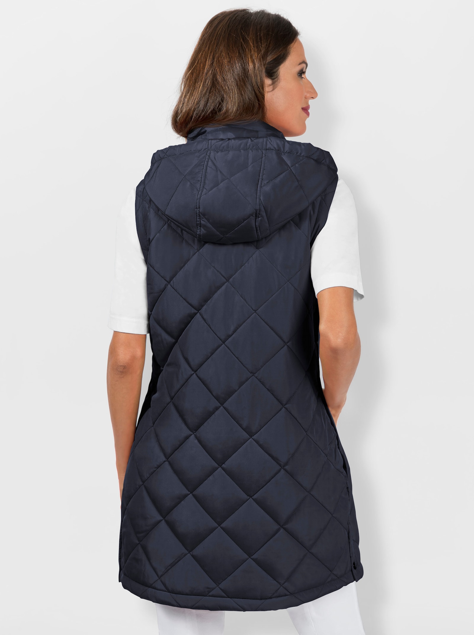 Longweste mit Rautensteppung - marine