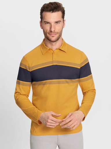 Catamaran Langarmshirt aus Baumwolle, gestreift - ocker-gestreift