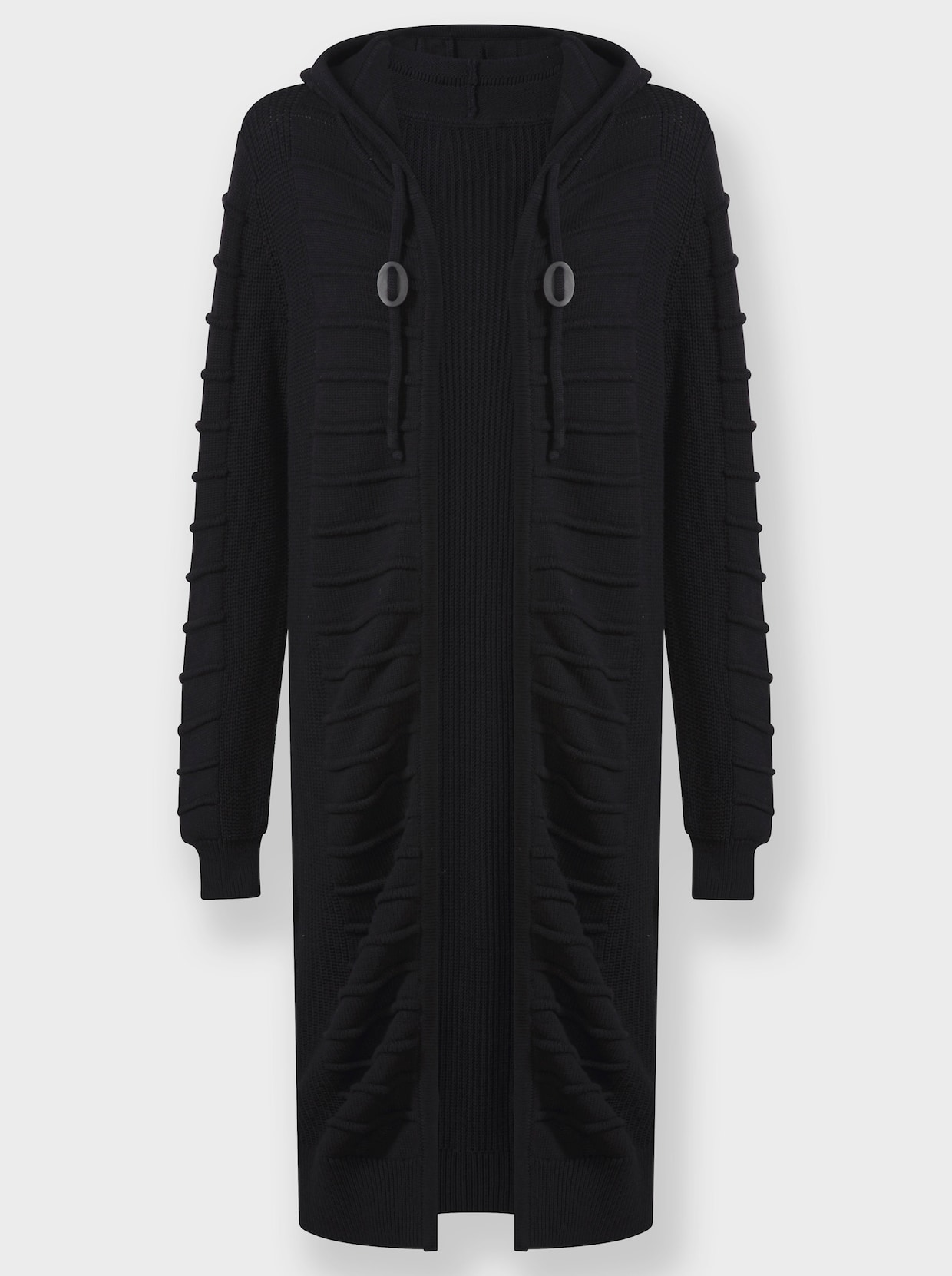 Longstrickjacke - schwarz