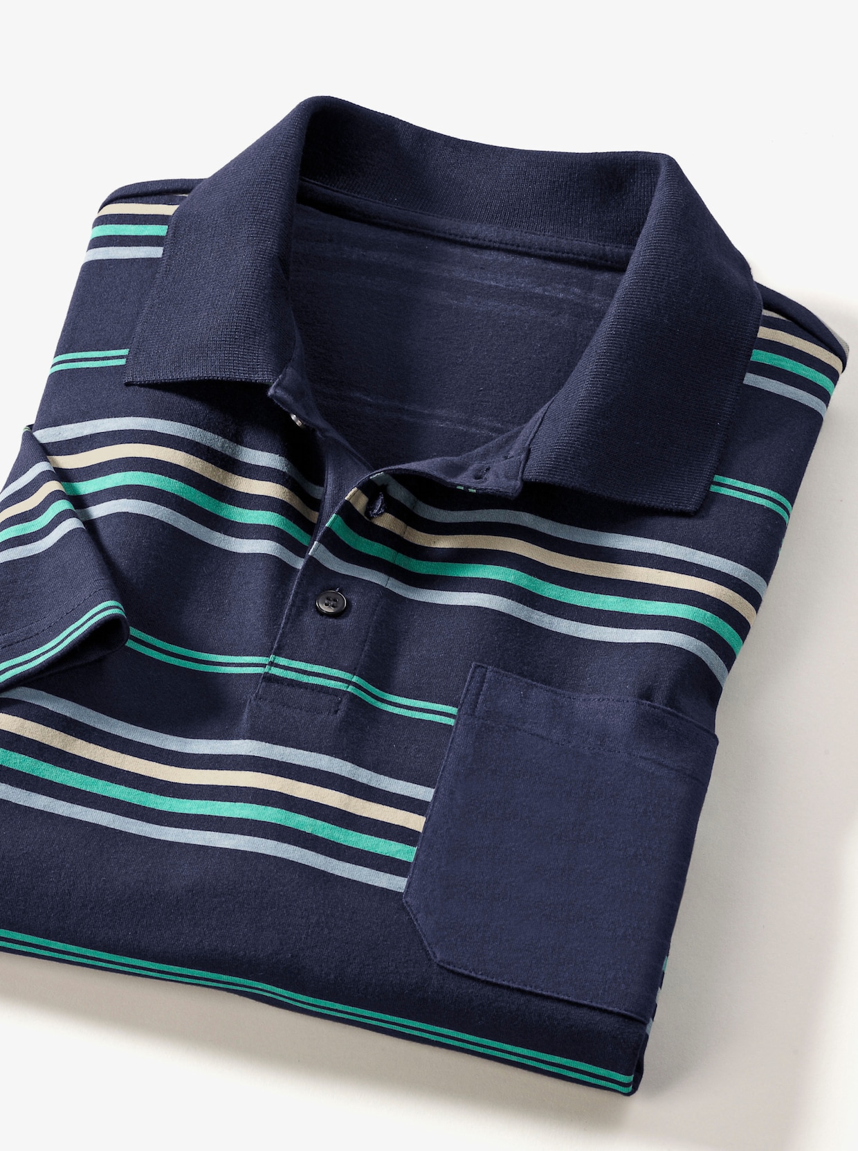 Poloshirt - marine-gestreift