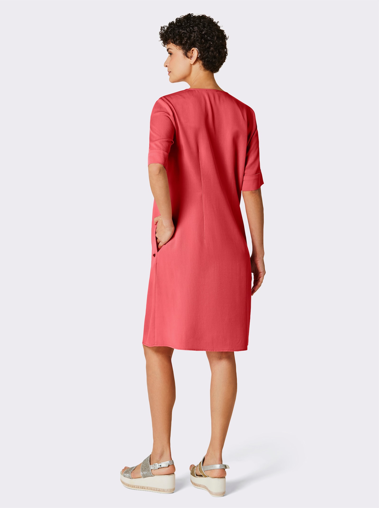 CREATION L PREMIUM A-Linien-Kleid aus reinem Lyocell - grapefruit