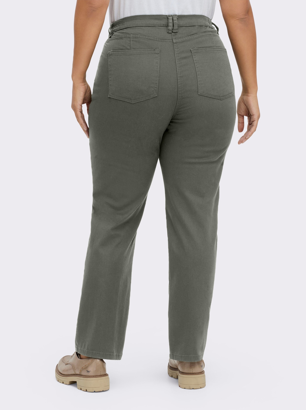 Stretch-Hose mit Nieten an den Taschen - schilf