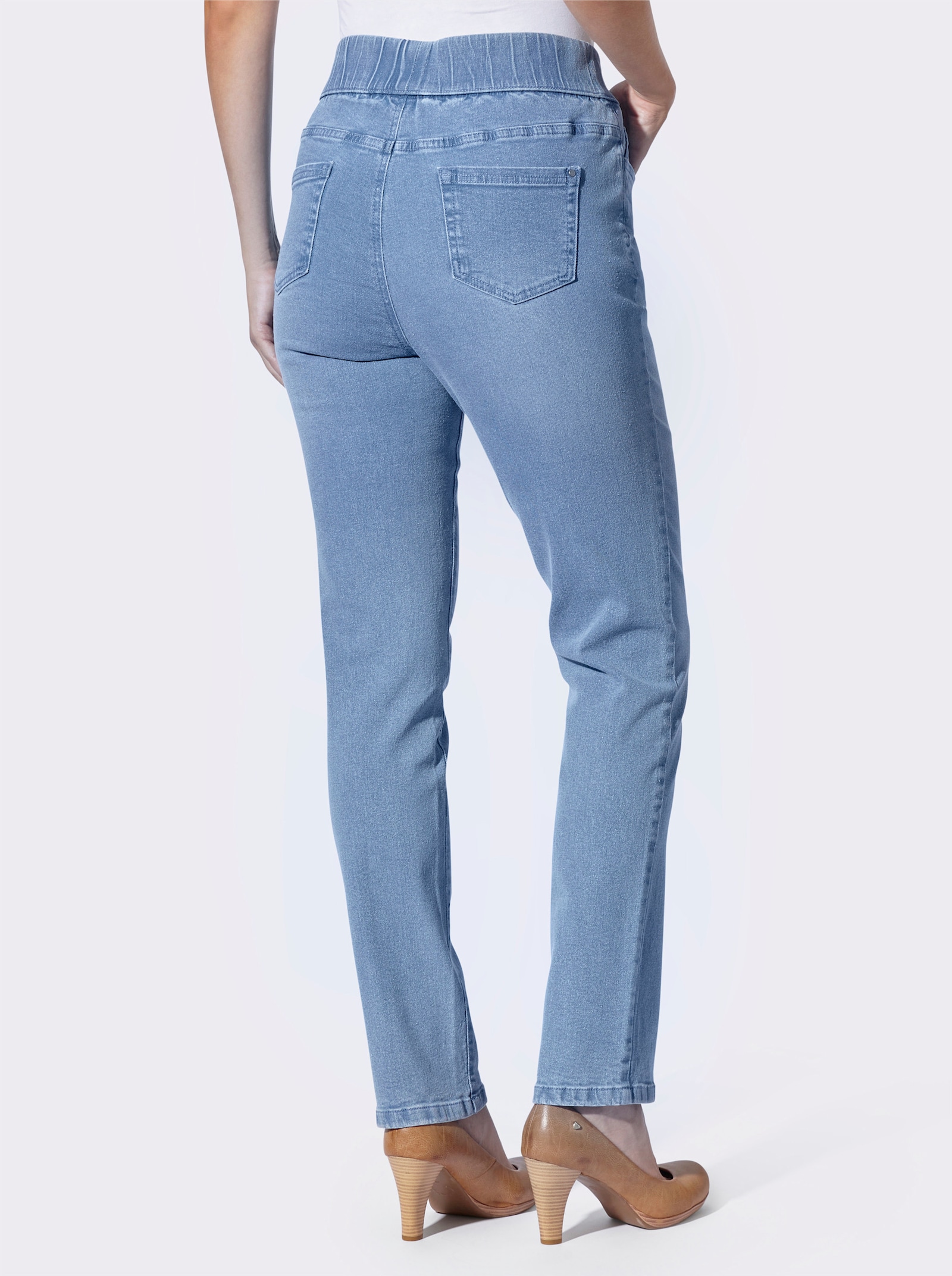 Comfortjeans in 5-pocketsmodel - blue-bleached