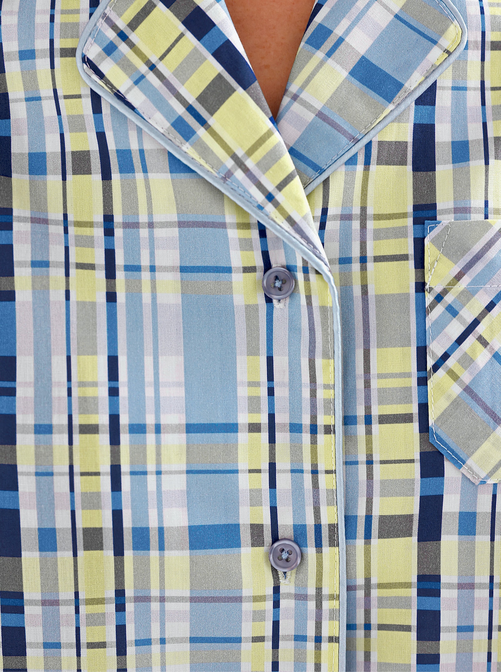 wäschepur Pyjama - eisblau-weiß-bedruckt