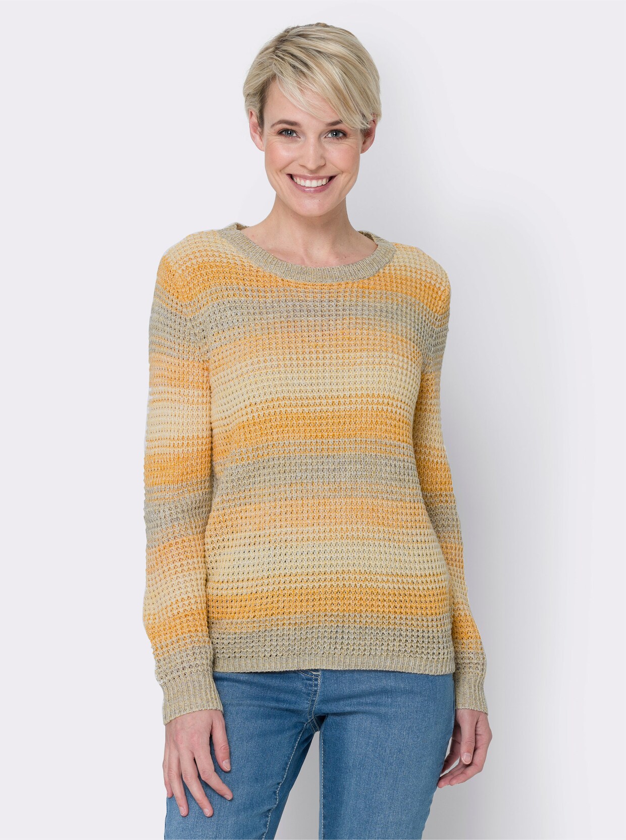 Pullover met lange mouwen - geel gemêleerd