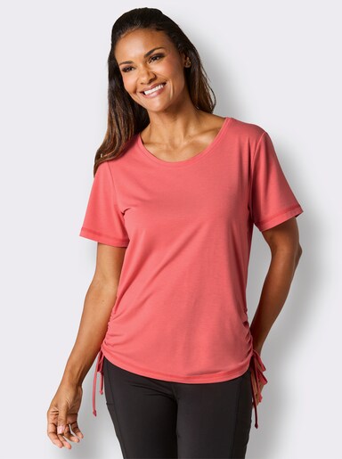 Catamaran Sports Funktionsshirt mit seitlicher Raffung - koralle