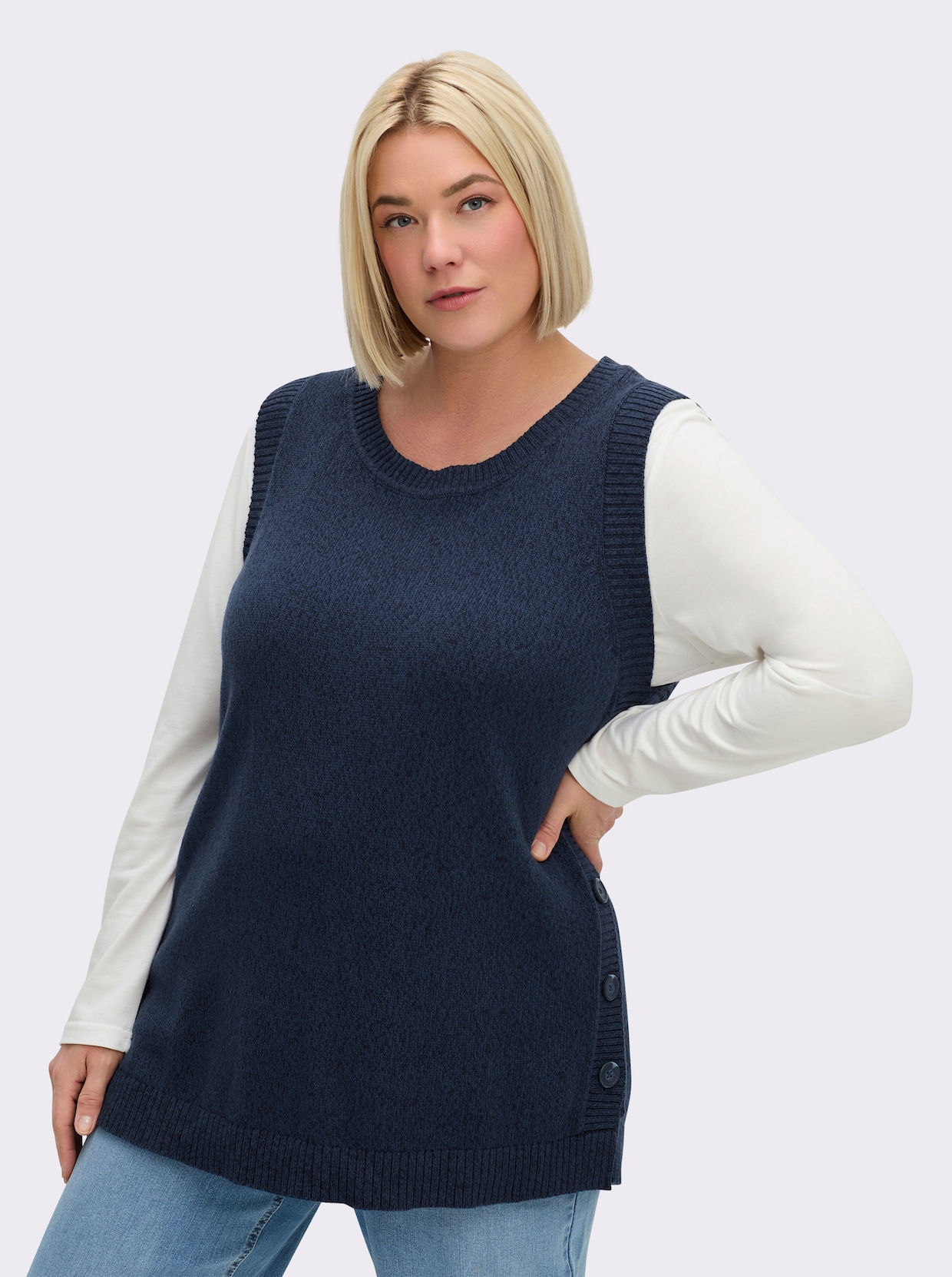 sheego Pullunder - dark blue-meliert