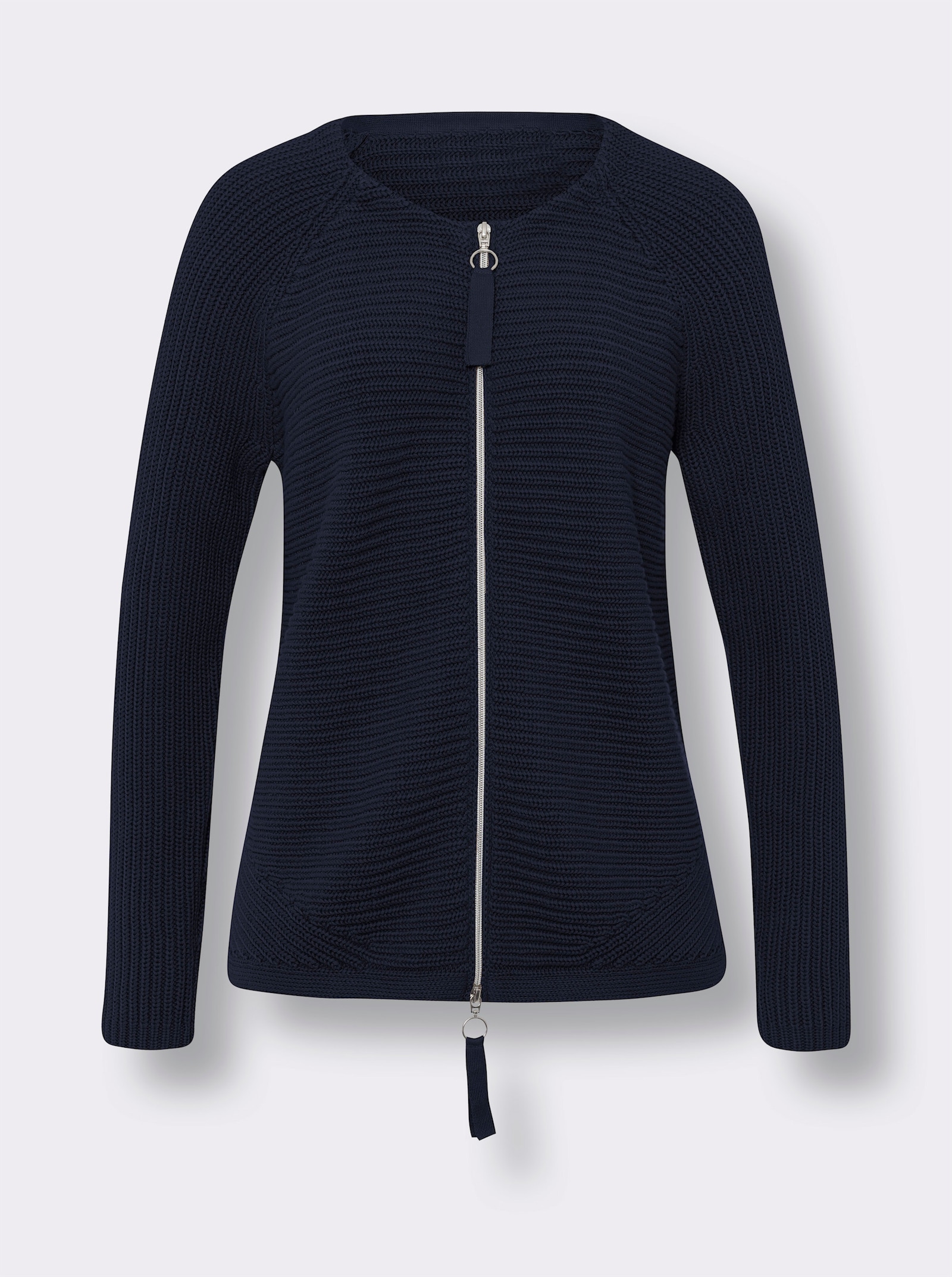 heine Strickjacke in dezentem Glanz - marine