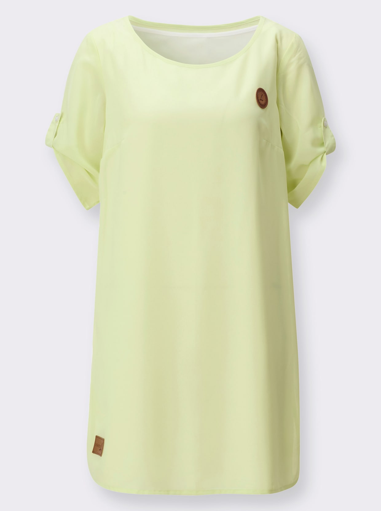 Webkleid - pistazie-ecru