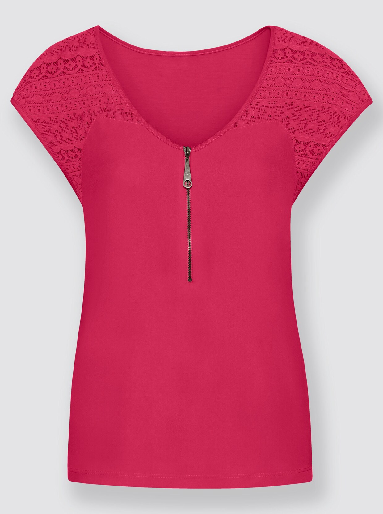 Shirt met v-hals - pink