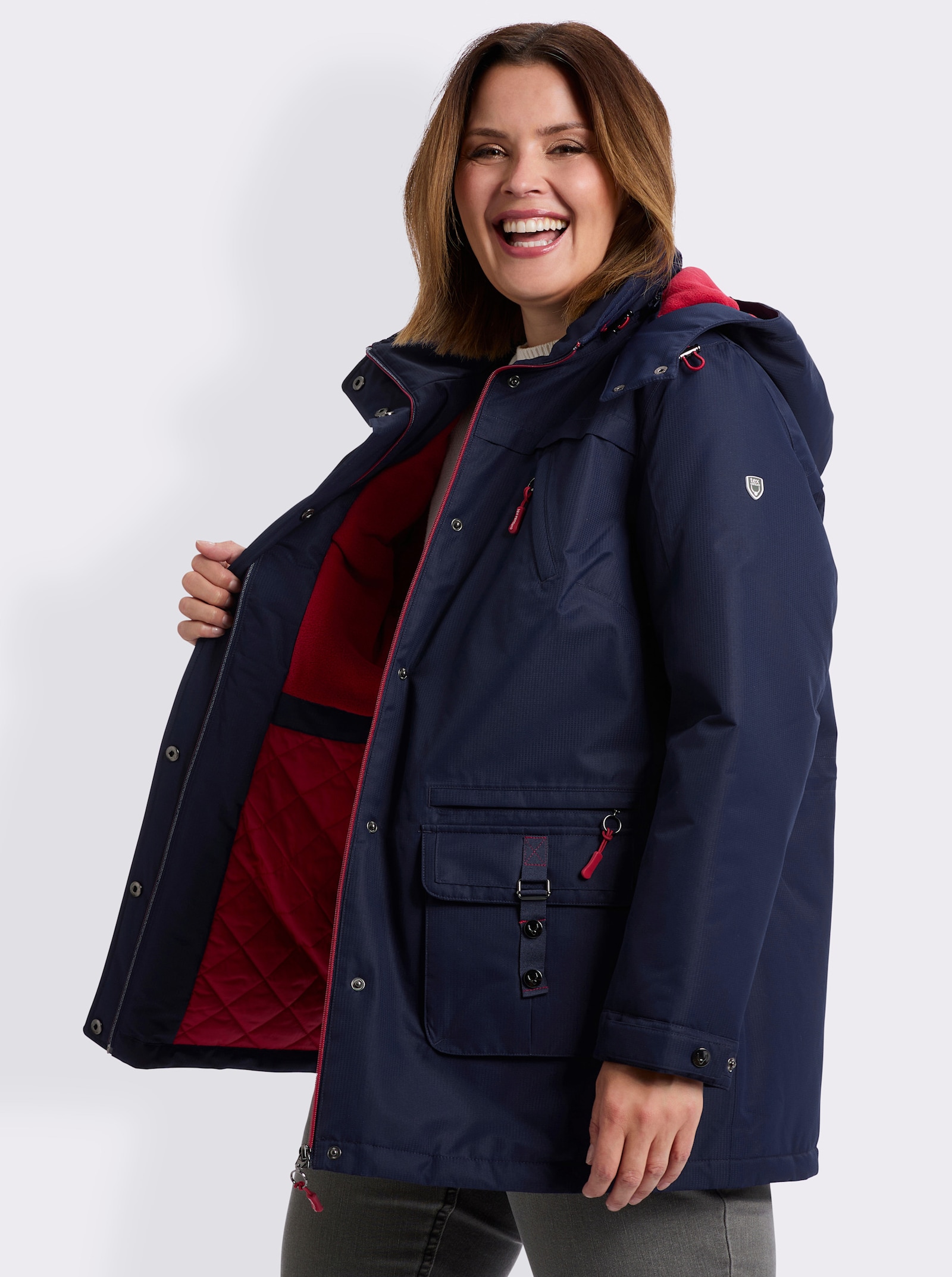 Funktionsjacke mit Texventure-Ausrüstung - marine