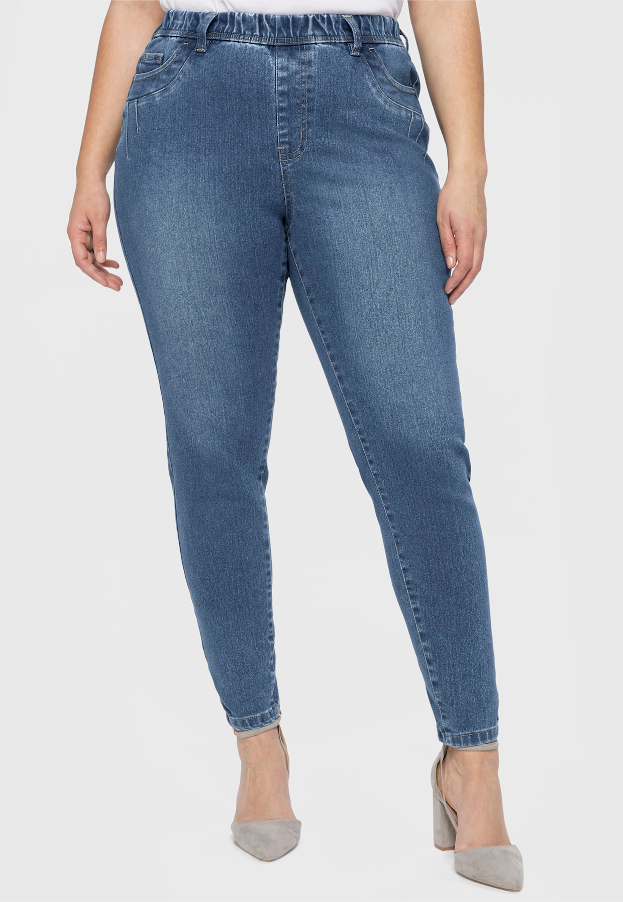 sheego Jeggings - light blue-denim