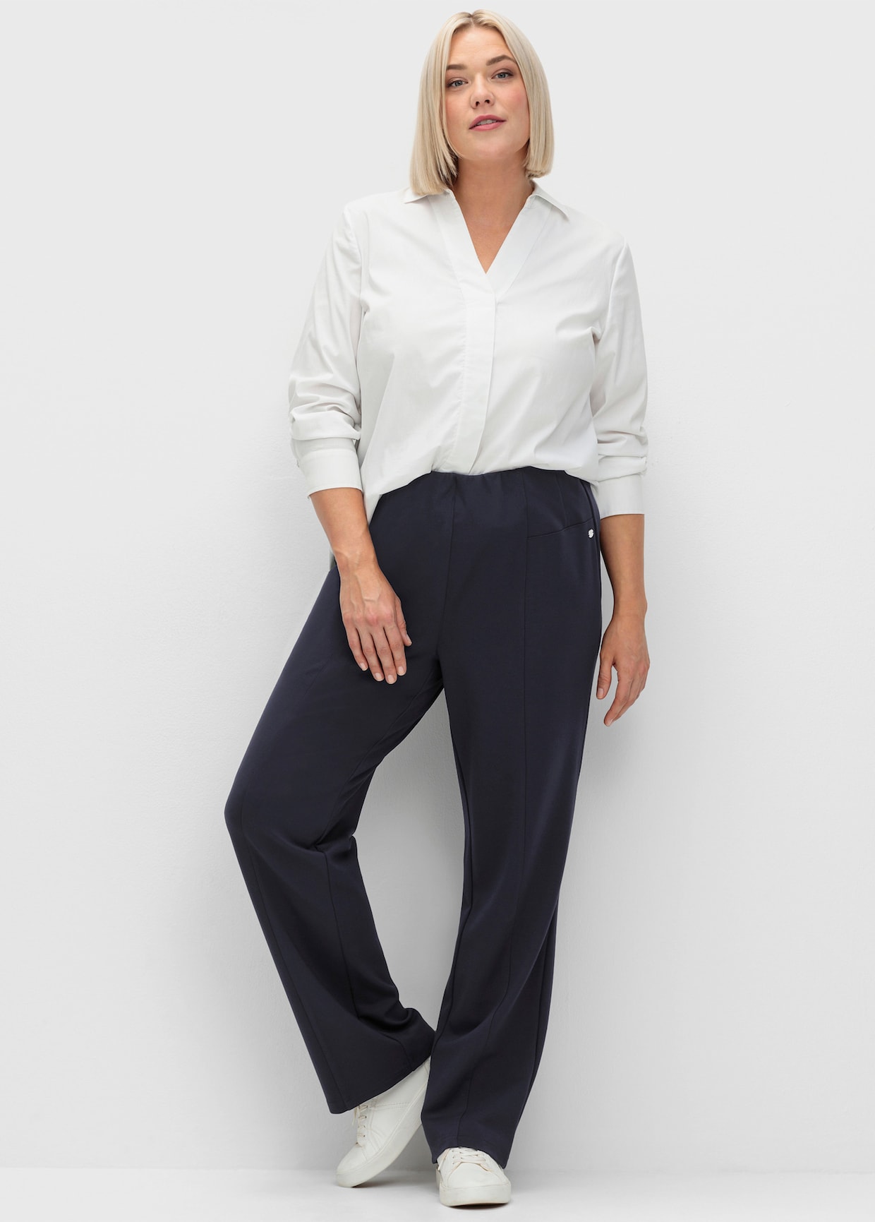 sheego Pantalon - bleu foncé