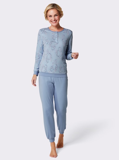wäschepur Schlafanzug in formstabiler Interlock-Qualität - bleu