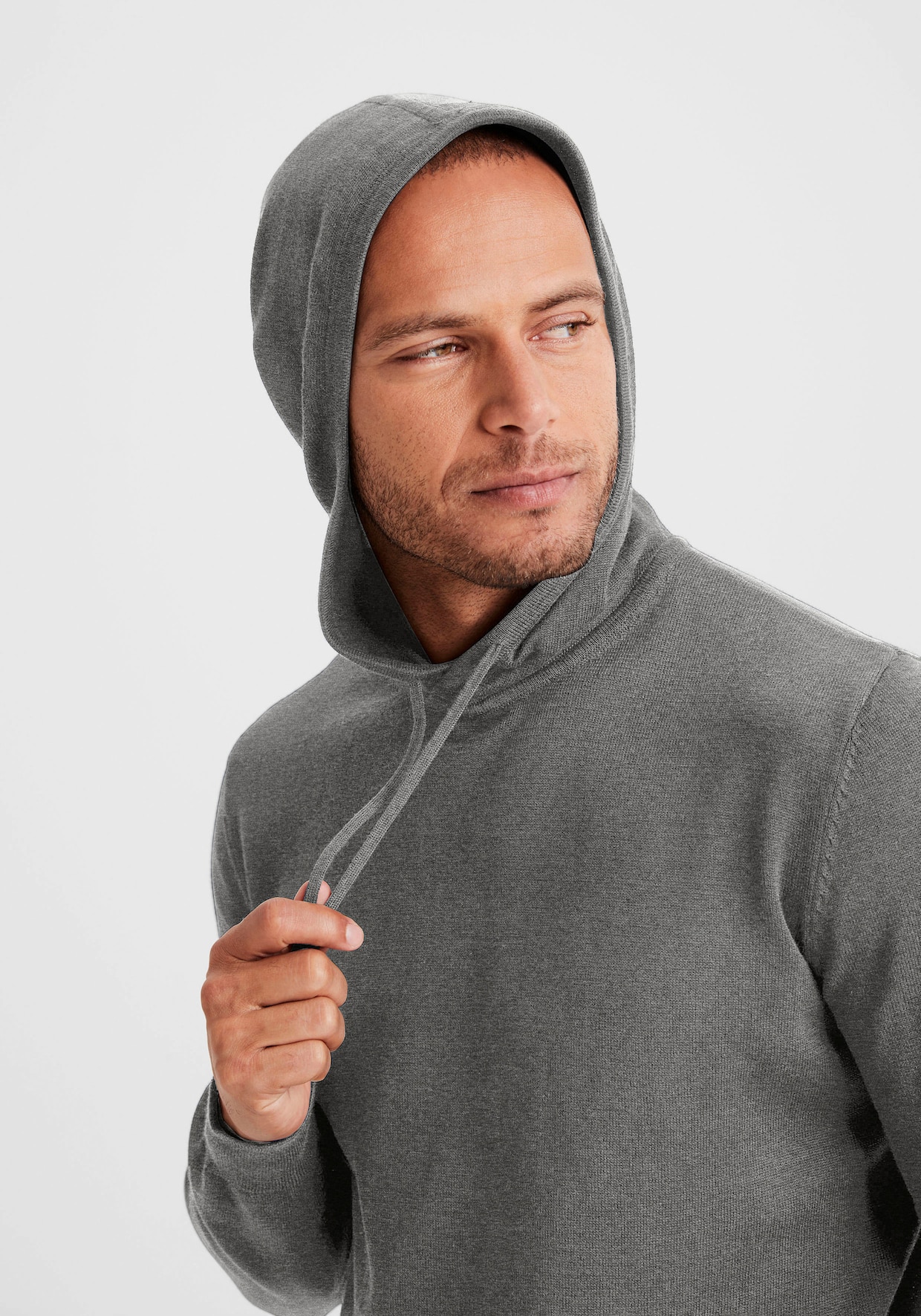 H.I.S Gebreide pullover - donkergrijs gemêleerd