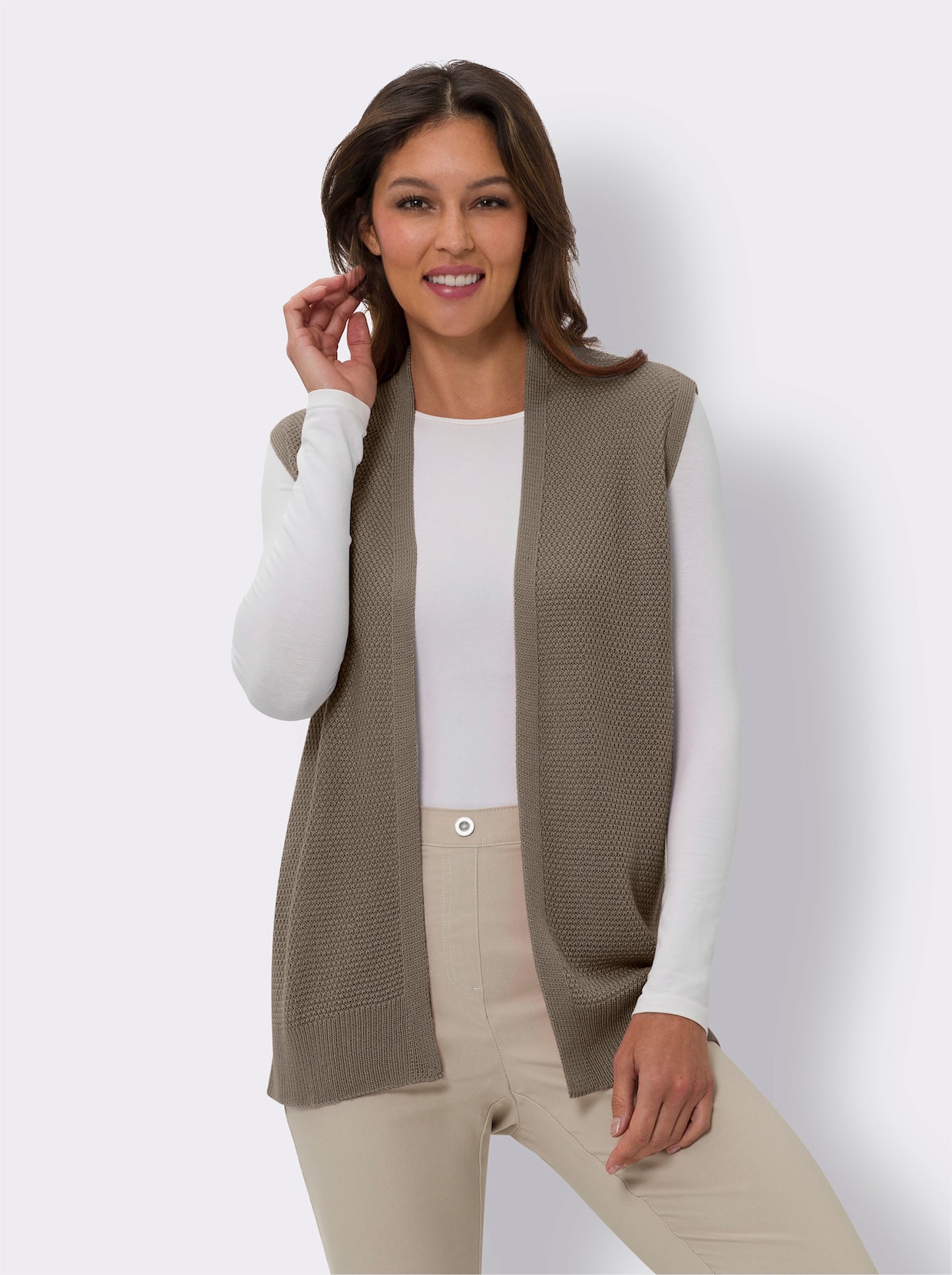 Mouwloos vest - taupe