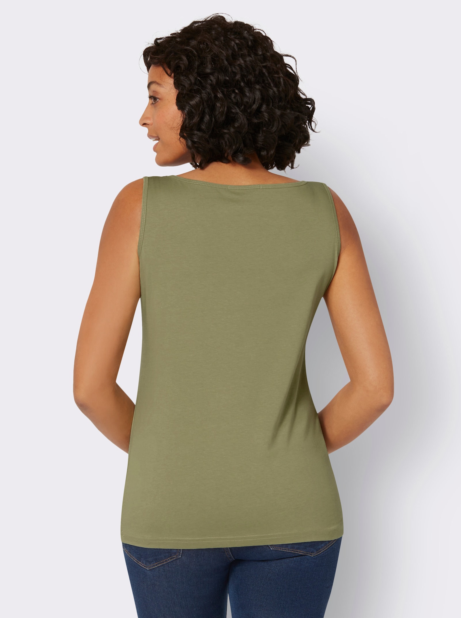 Shirttop aus reiner Baumwolle - schilf