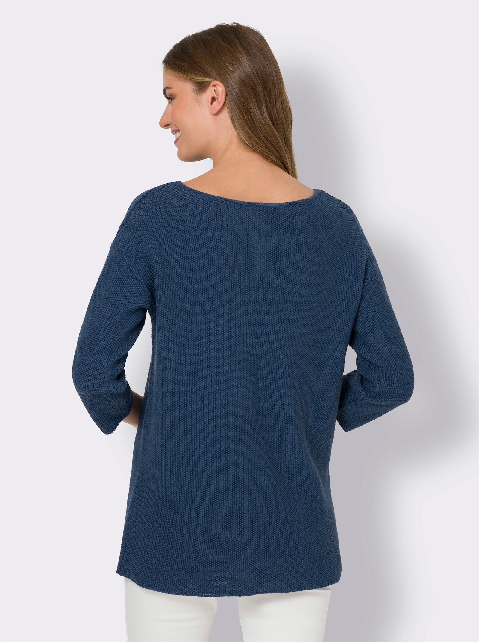 heine Strickpullover mit Effekt-Strick - jeansblau