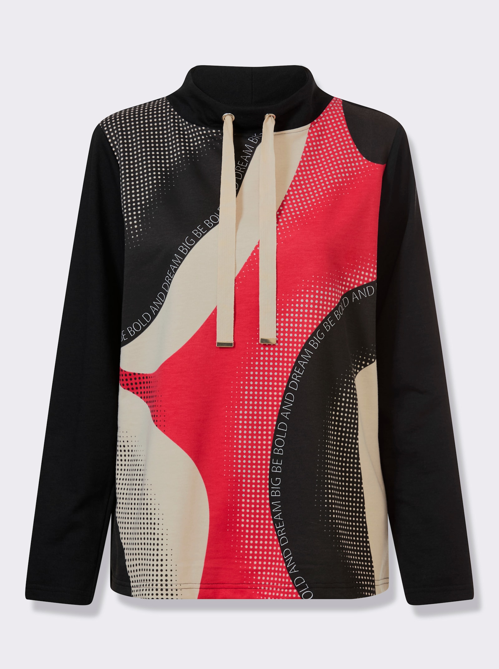 Sweatshirt - erdbeere-schwarz-bedruckt