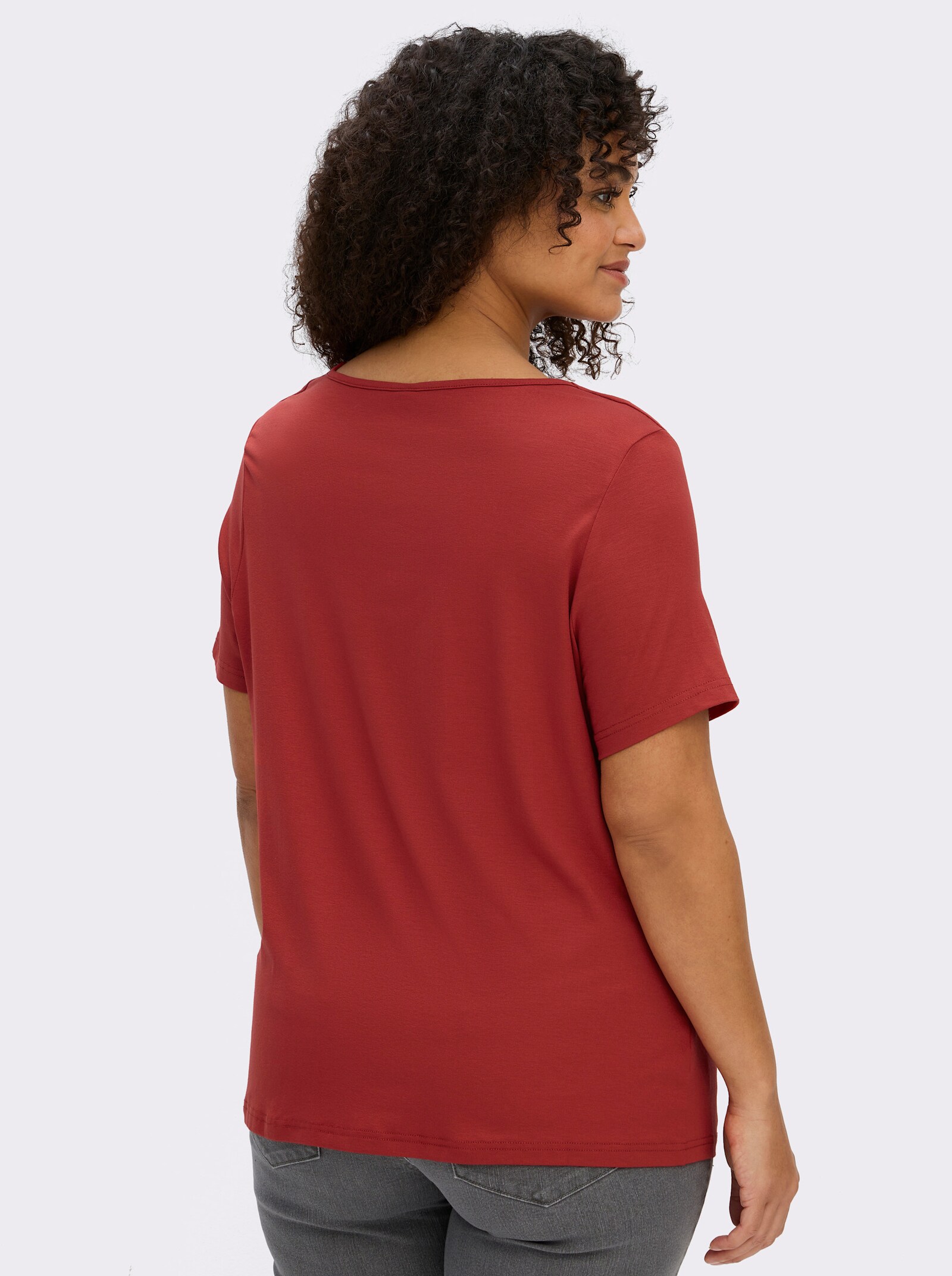 Wasserfallshirt mit kurzen Ärmeln - zimt