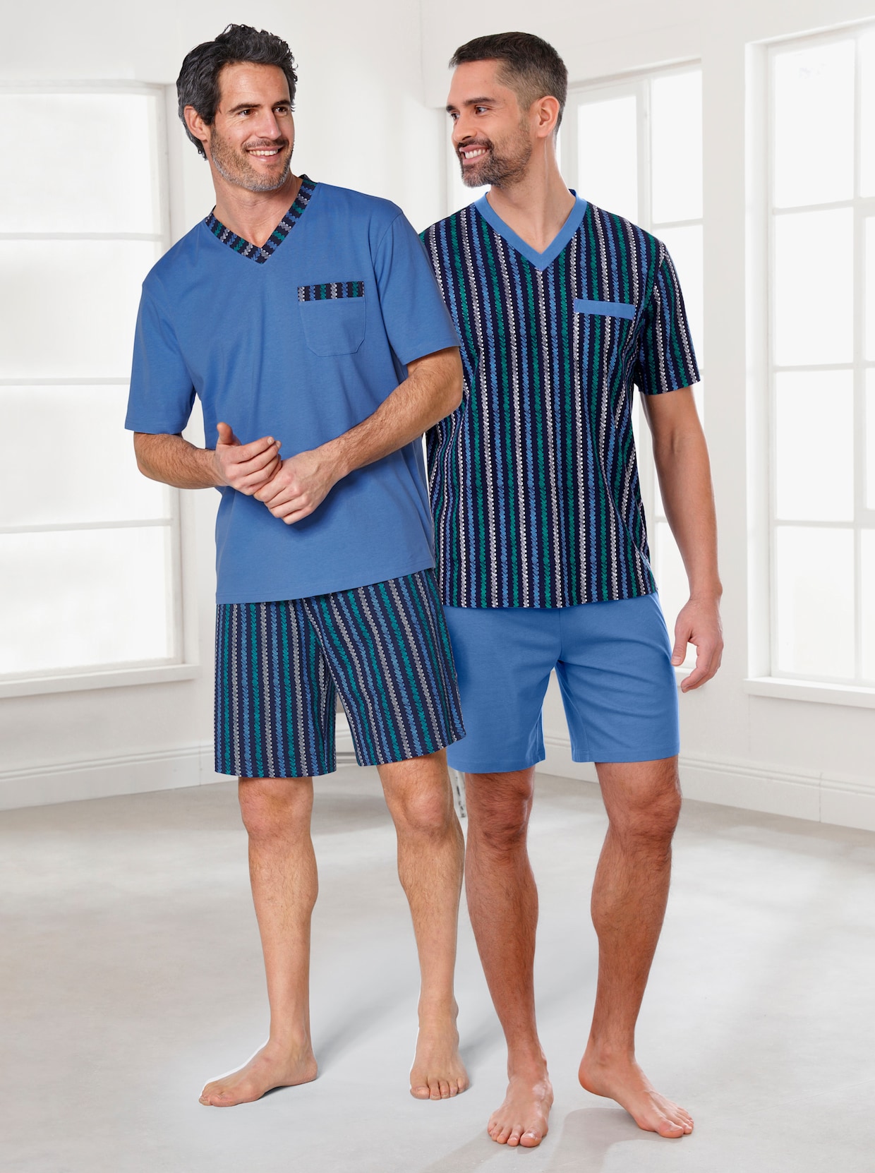 wäschepur men shortama - blauw + marine