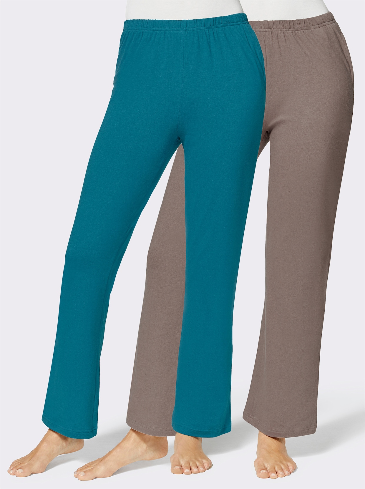 feel good Broek - aquapetrol + donkertaupe