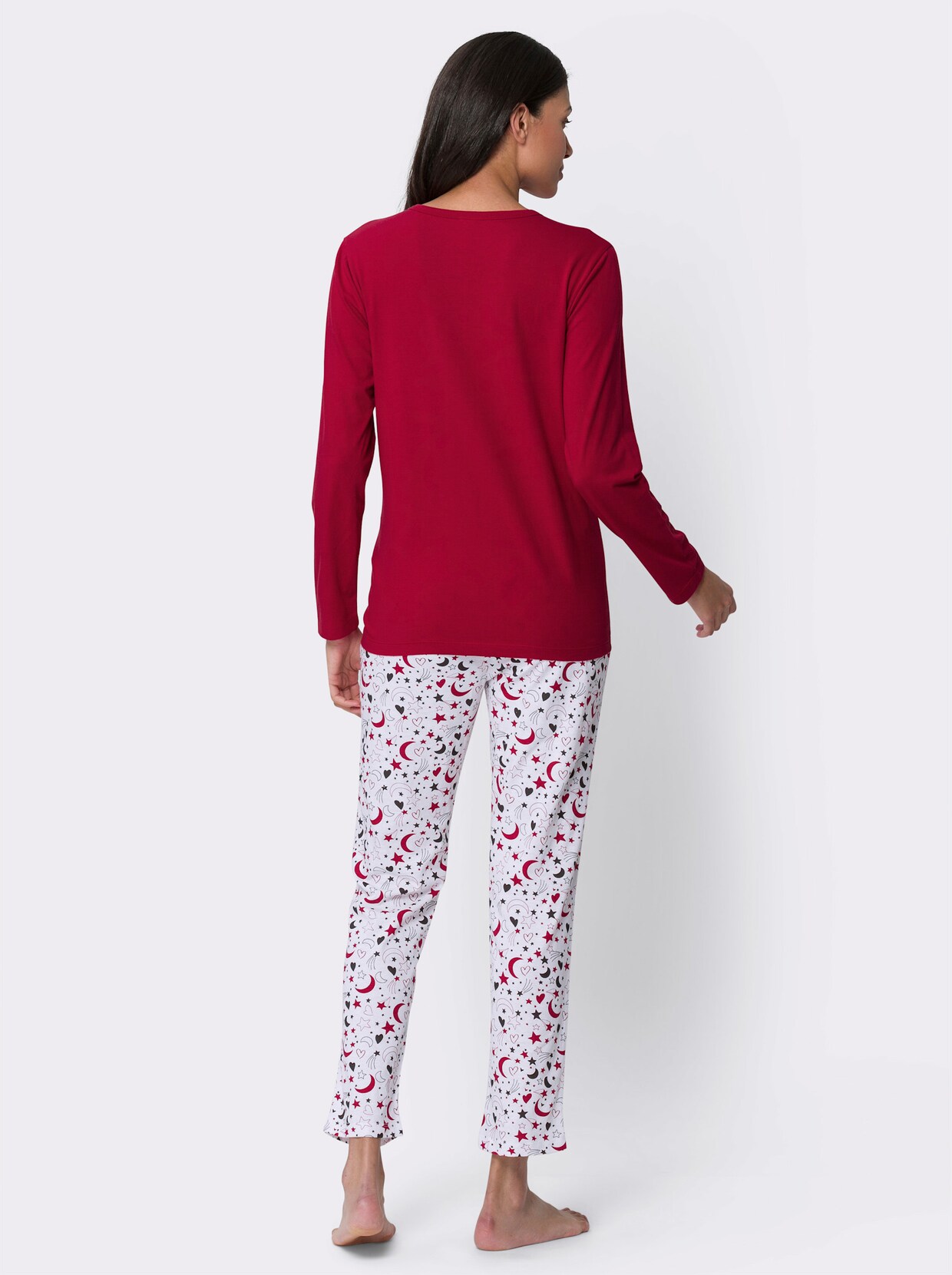 Pyjama - rood/wit geprint