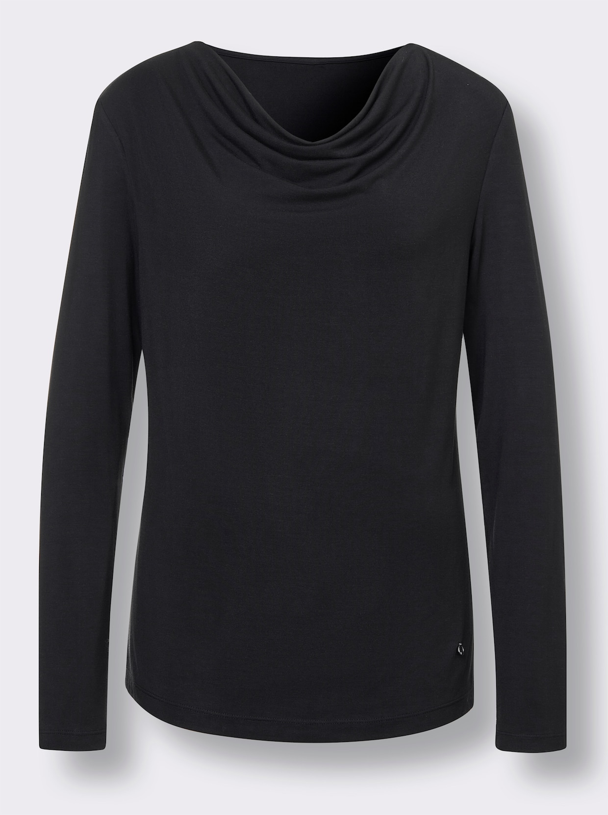 CREATION L PREMIUM Wasserfallshirt - schwarz