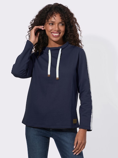 Sweatshirt mit Stehkragen - marine