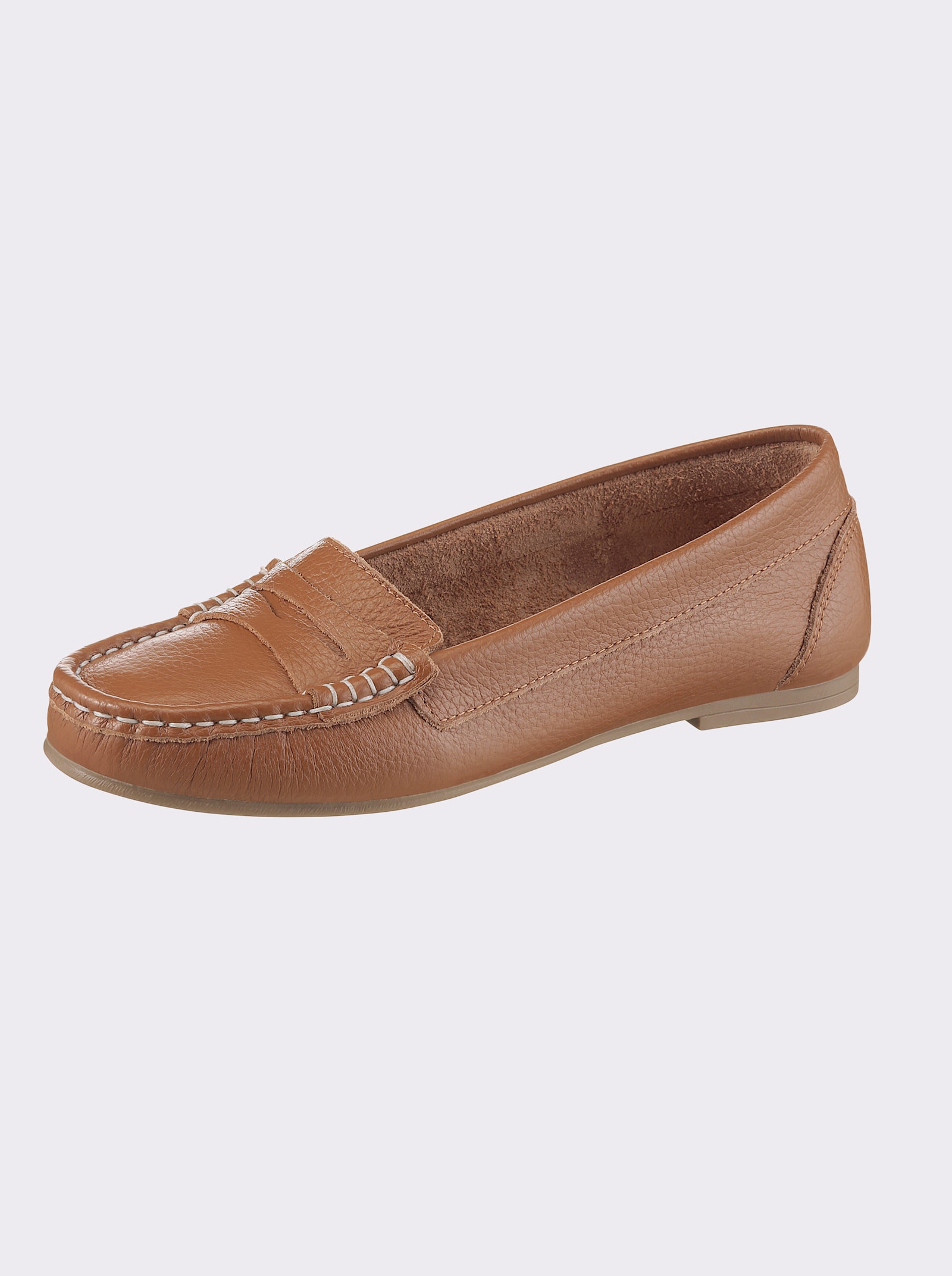 airsoft modern+ Slipper in Mokassin-Machart - cognac