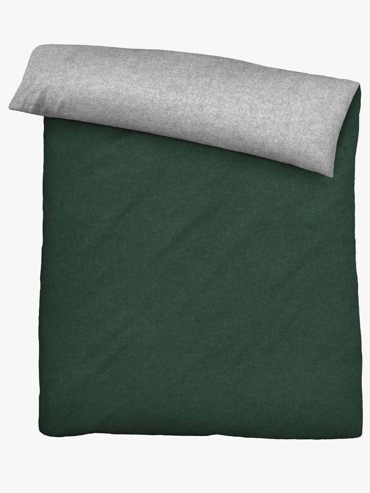 Biberna Wendebettwäsche - dunkelgrün-grau-meliert