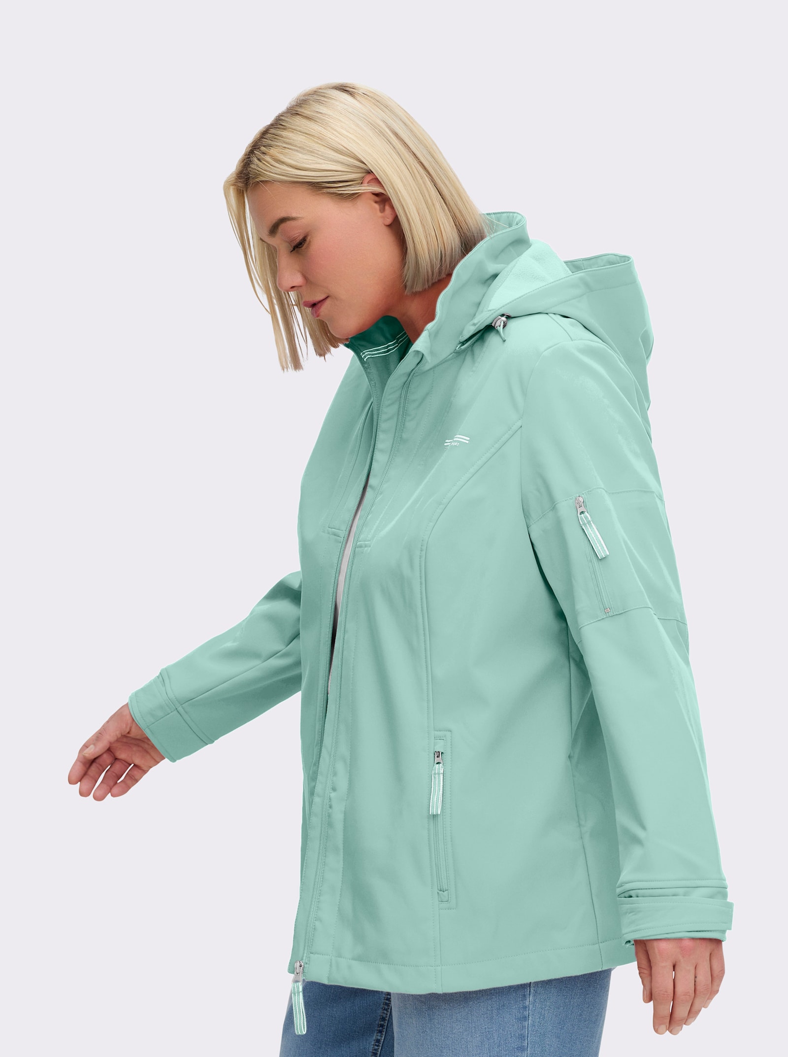 Softshelljacke mit Fleece-Futter - mint