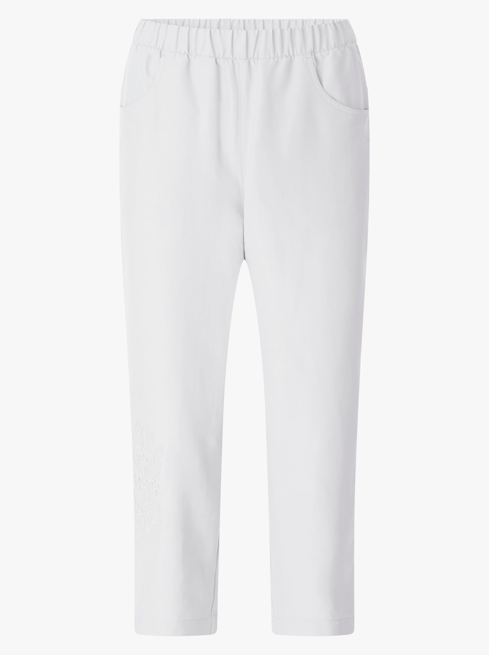 3/4-broek van microgaren, borduursel - wit