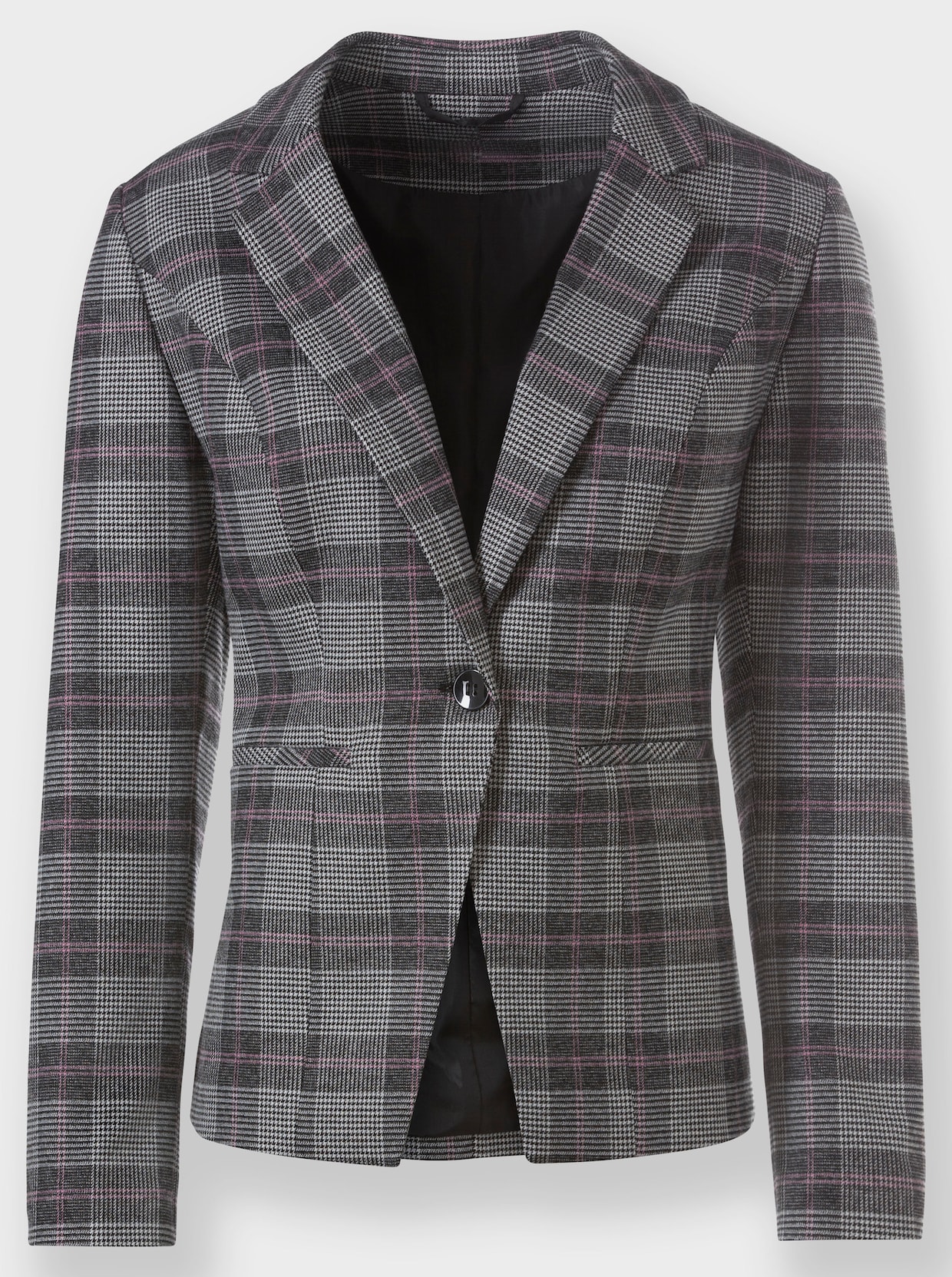 heine Blazer - anthracite-fuchsia à carreaux