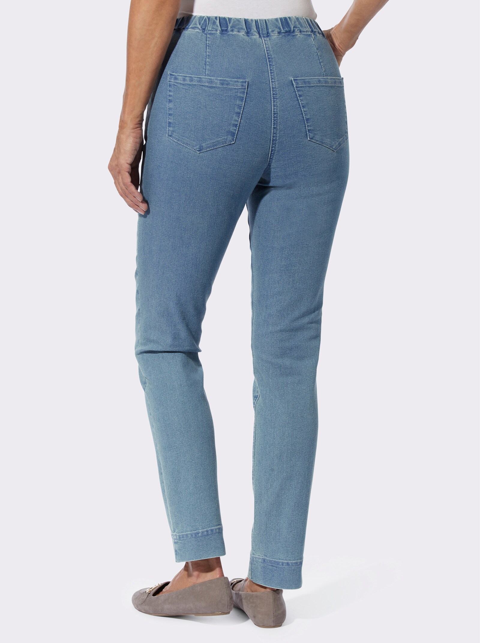 Jeans met voetsplitten - blue-bleached