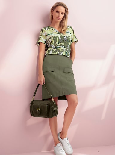 heine Druckbluse - khaki-pistazie-bedruckt