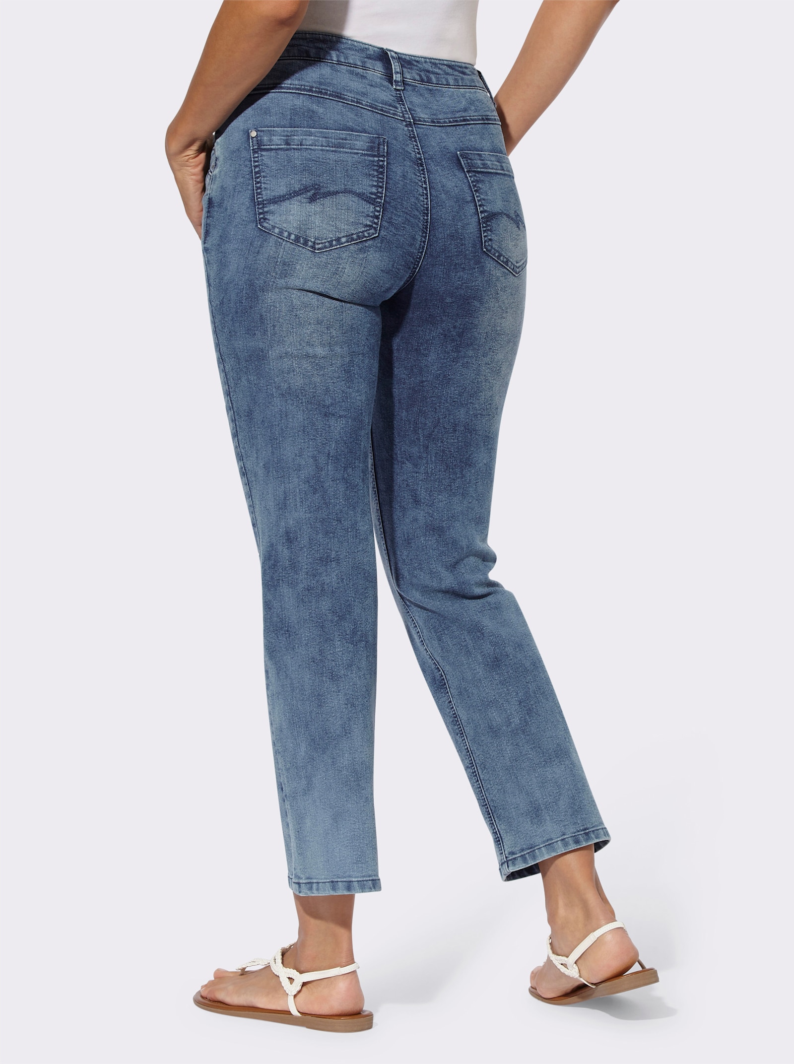7/8-Jeans in 5-Pocket-Form - blue-stone-washed