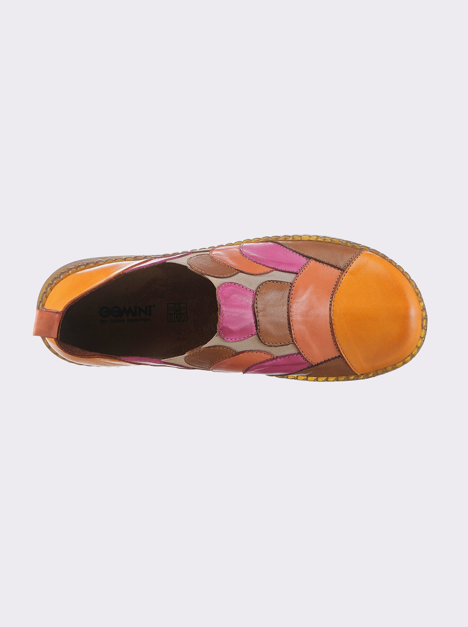 Gemini Slipper mit Gummizug für leichten Einstieg - orange-bunt