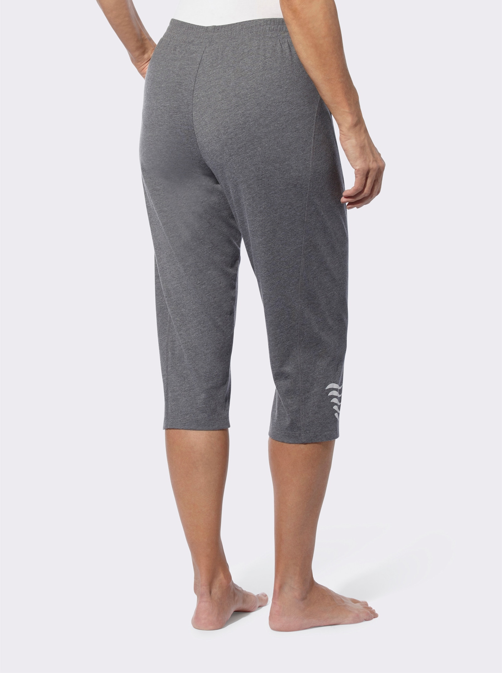 Caprihose mit geschwungenen Seitennähten - anthrazit-melange